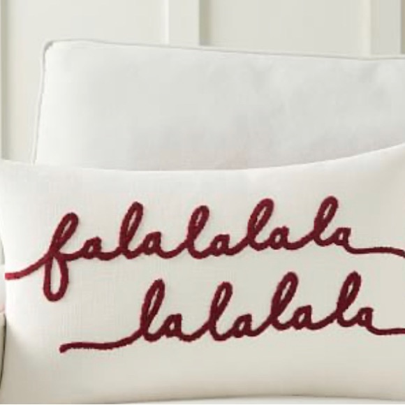 Pottery Barn Other - Pottery Barn Embroidered Fa La La La La lumbar pillow and insert